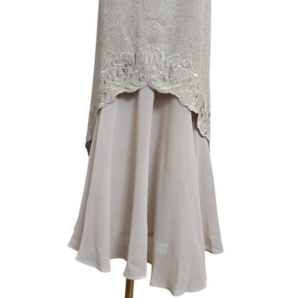 Danny & Nicole Vtg Y2K Romantic Fem Cottage Embroidered Sheer High Low Dress 10 - Picture 4 of 12